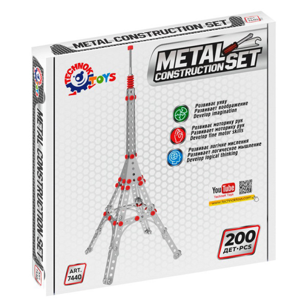 Металевий конструктор Ейфелева вежа ТехноК 7440TXK, 200 деталей (7440TXK)