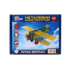 Дитячий Конструктор металевий "Літак-біплан" ТехноК 4791TXK, 260 деталей