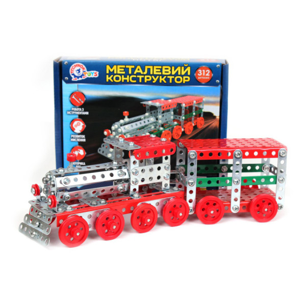Металевий конструктор Поїзд ТехноК 4814TXK, 312 деталей (4814TXK)