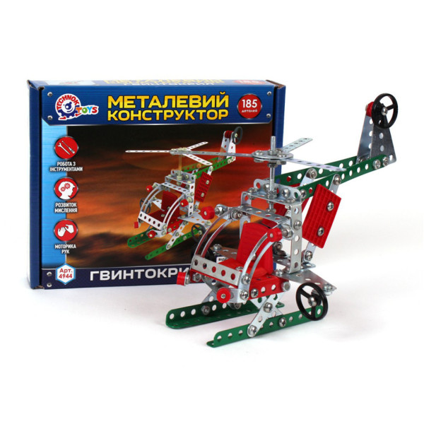 Дитячий Конструктор металевий "Вертоліт"ТехноК 4944TXK, 185 деталей (4944TXK)