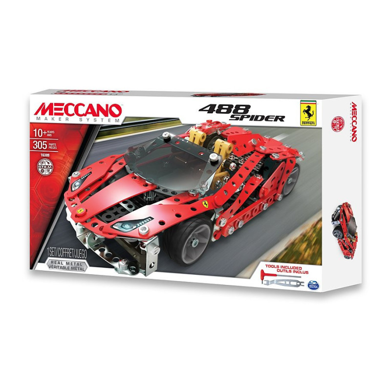 Конструктор автомобиль Ferrari GTB 488 Roadster Meccano 6028974, 305 деталей
