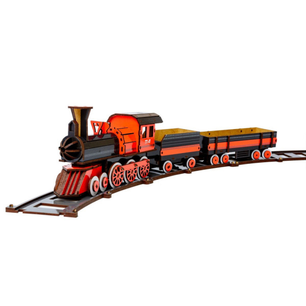 Дерев'яний 3D конструктор "Потяг" Puz-00924, 231 деталь                  (Puz-00924)