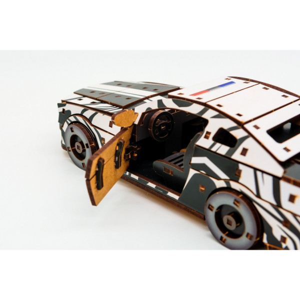 Дерев'яний 3D конструктор "Muscle car GT" Puz-00639, 162 деталі, білий                                                       (Puz-00639)
