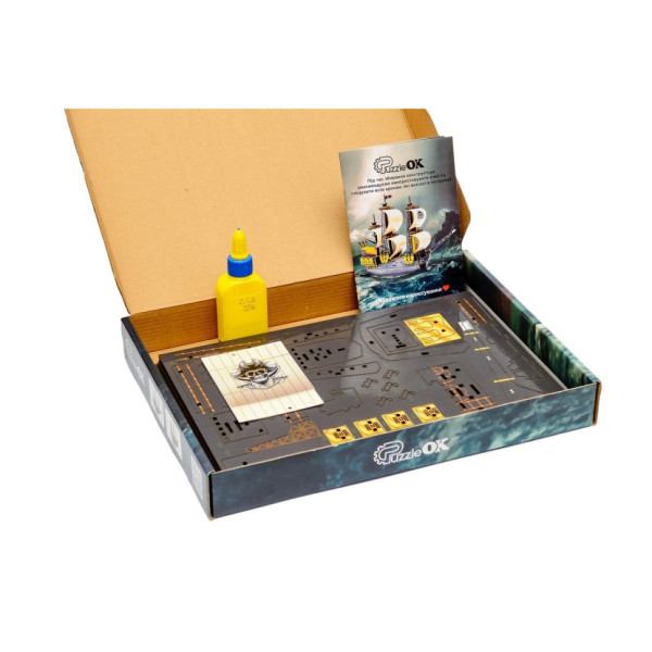 Дерев'яний 3D конструктор "Піратський корабель" Puz-00928, 196 деталей                                                       (Puz-00928)