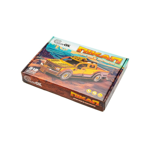 Дерев'яний 3D конструктор "Пікап" Puz-00931, 212 деталей                                                                    (Puz-00931)
