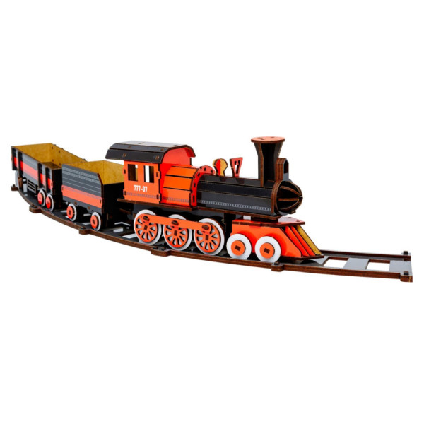 Дерев'яний 3D конструктор "Потяг" Puz-00924, 231 деталь                  (Puz-00924)