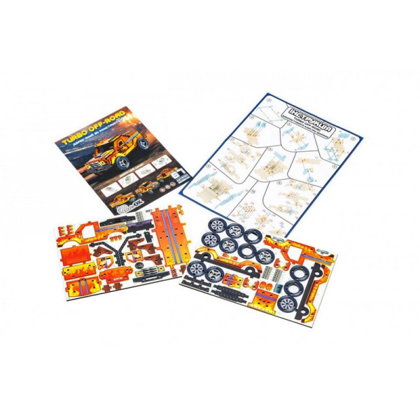 Дерев'яний 3D конструктор "Turbo off-road" Puz-00972, 87 деталей (Puz-00972)