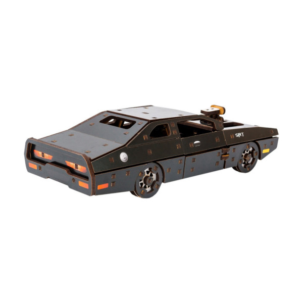 Дерев'яний 3D конструктор "Fast Furious" Puz-62519, 125 деталей, чорний                                                    (Puz-62519)