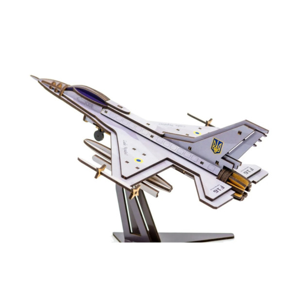 Дерев'яний 3D конструктор "F16" Арт-26913, 79 деталей (Арт-26913)
