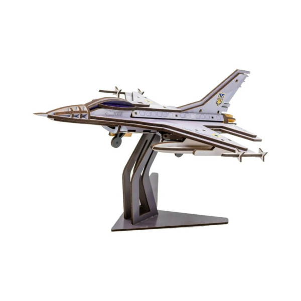 Дерев'яний 3D конструктор "F16" Арт-26913, 79 деталей (Арт-26913)
