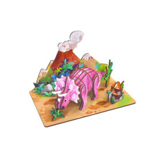 Дерев'яний пазл 3D "Triceratops" 68046W 34 деталі  (68046W)