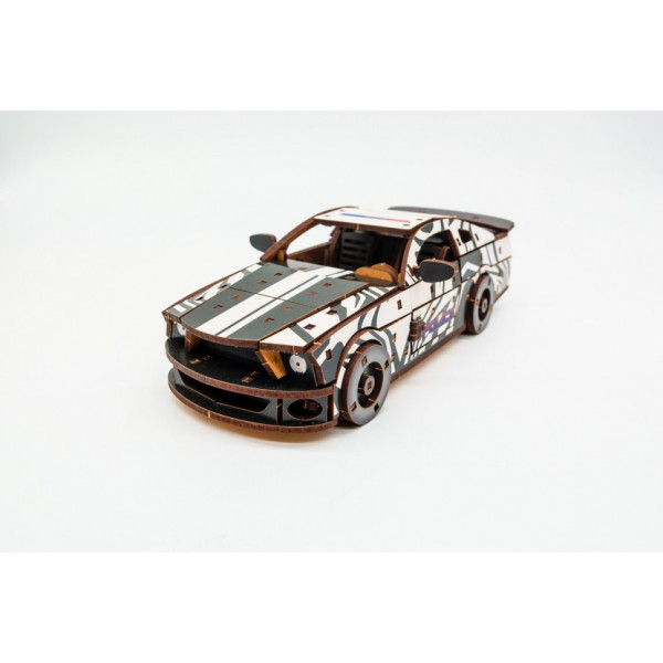 Дерев'яний 3D конструктор "Muscle car GT" Puz-00639, 162 деталі, білий                                                       (Puz-00639)