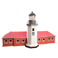 Конструктор дерев'яний 3D маяк з острова Зміїний з прибудовою (Україна) TMP-003, 146 деталей (TMP-003)