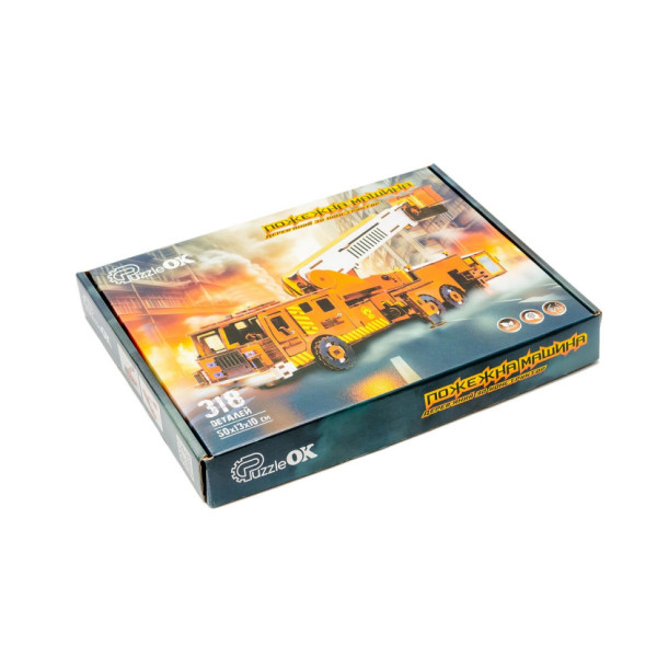 Дерев'яний 3D конструктор "Пожежна машина" Puz-00921, 318 деталей          (Puz-00921)