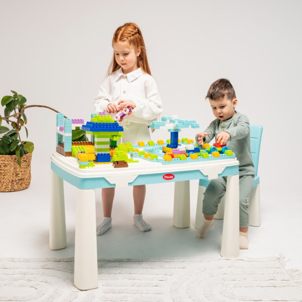 Дитячий набір "Граємось та навчаємось" 04660/7 в наборі стіл, стілець, конструктор (04660/7)