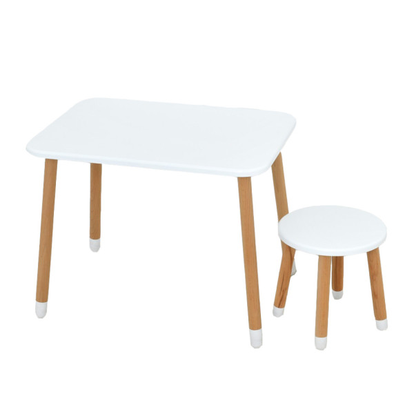 Детский стол с табуреткой 04-026W МДФ, дерево, белый(04-026W)