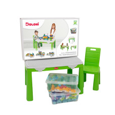 Дитячий набір "Граємось та навчаємось" 04660/2 в наборі стіл, стілець, конструктор  (04660/2)