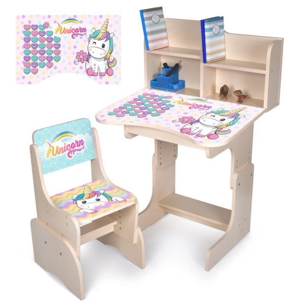 Дитяча Парта N 2071-9-2 дерево, зі стільчиком (N 2071-9-2)