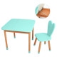 Столик зі стільцем "Зайченя" 04-025B-BOX з ящиком, бірюзовий 60х60 см (04-025B-BOX)