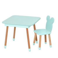 Столик зі стільцем "Ведмедик" 08-025B-BOX з ящиком, бірюзовий (08-025B-BOX)
