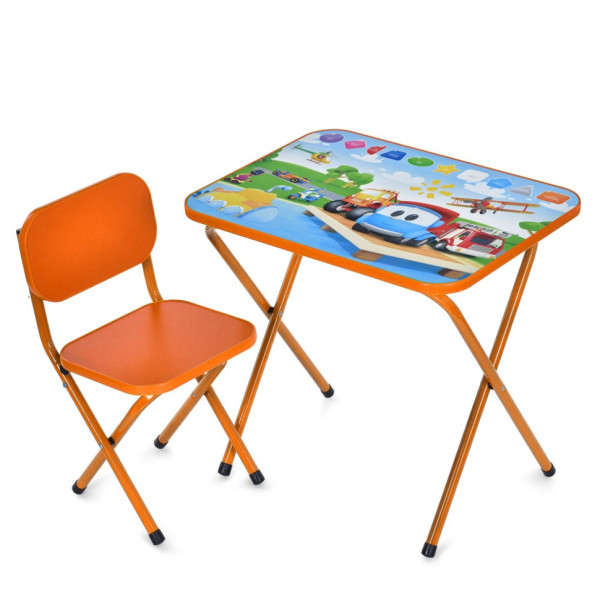 Дитячий столик складаний зі стільчиком M 5962-7 помаранчевий (M 5962-7)