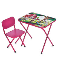 Детский столик складной со стульчиком M 5968-8 малиновый(M 5968-8)