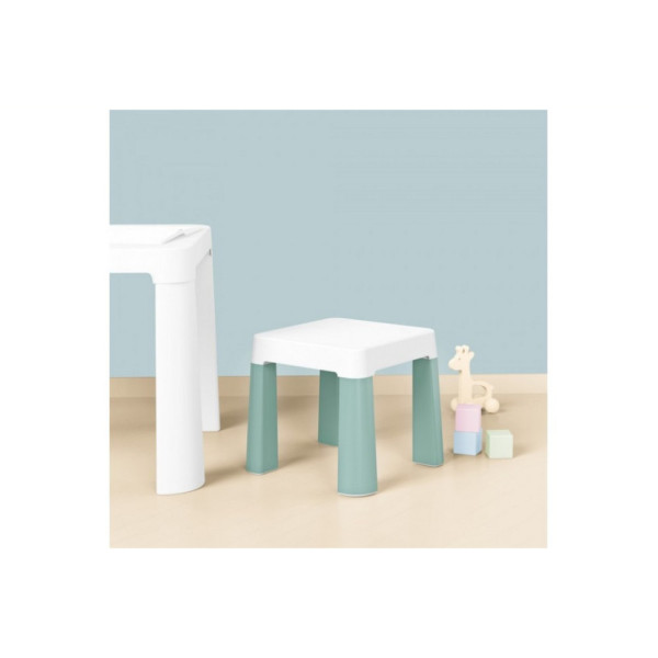 Дитячий табурет 0884TXK, біло-зелений, до 75 кг 32 х 32 х 28 см (0884TXK)