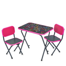 Дитячий Столик Alphabet Alphabet малиновий, складаний, стільниця 60 х 40 см (Alphabet малиновий)