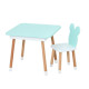 Столик зі стільцем "Ведмедик" 07-025B-BOX з ящиком, бірюзовий (07-025B-BOX)