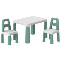 Дитячий стіл із двома стільцями 0440TXK біло-зелений (0440TXK)