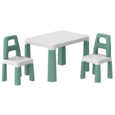 Дитячий стіл із двома стільцями 0440TXK біло-зелений (0440TXK)