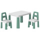 Дитячий стіл із двома стільцями 0440TXK біло-зелений (0440TXK)