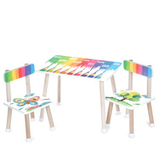 Дитячий столик M 501-28 стільниця 60 х 40 см, 2 стільчики (M 501-28)