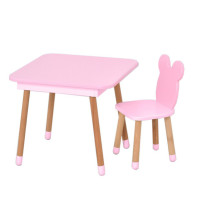 Столик со стулом "Мишка" 08-025R-BOX с ящиком, розовый(08-025R-BOX)
