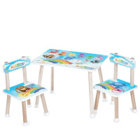 Детский Столик M 501-2 столешница 60 х 40 см, 2 стульчика(M 501-2)