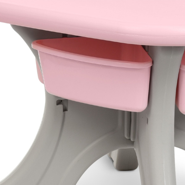 Дитячий столик з двома стільцями NEW TABLE-8 сіро-рожевий (NEW TABLE-8)