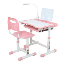 Дитяча Парта M 5068-8-2 зі стільцем, рожевий, підставка для книги (M 5068-8-2)