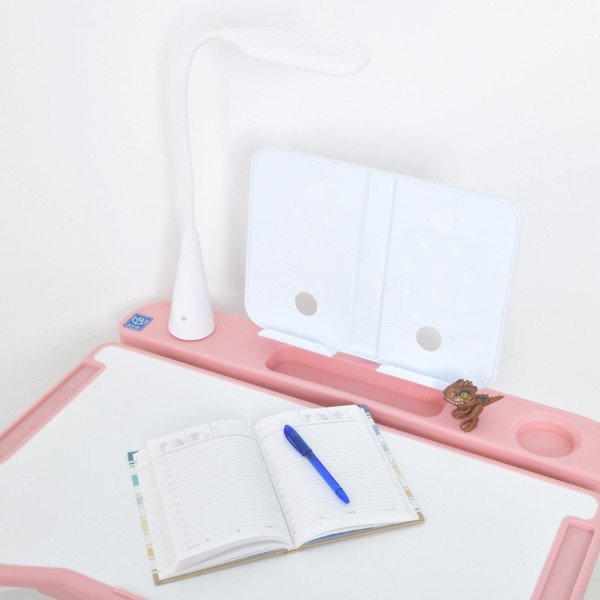 Дитяча Парта M 5068-8-2 зі стільцем, рожевий, підставка для книги (M 5068-8-2)