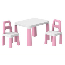 Дитячий стіл із двома стільцями 0457TXK рожевий (0457TXK)