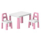 Дитячий стіл із двома стільцями 0457TXK рожевий (0457TXK)