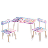 Детский Столик M 501-25 столешница 60 х 40 см, 2 стульчика(M 501-25)