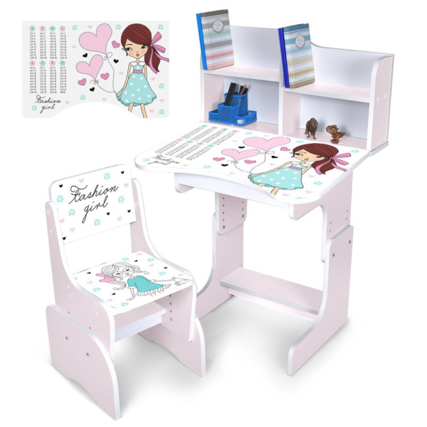 Дитяча Парта N 2071-8-7 білий, зі стільчиком (N 2071-8-7)