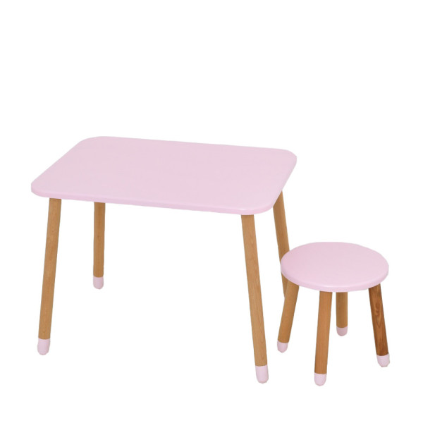 Дитячий стіл з табуреткою 04-026R МДФ, дерево, рожевий (04-026R)