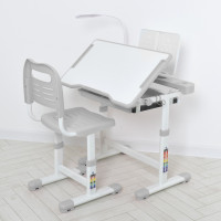 Парта M 5068-11 підставка для книги, лампа, сірий (M 5068-11)