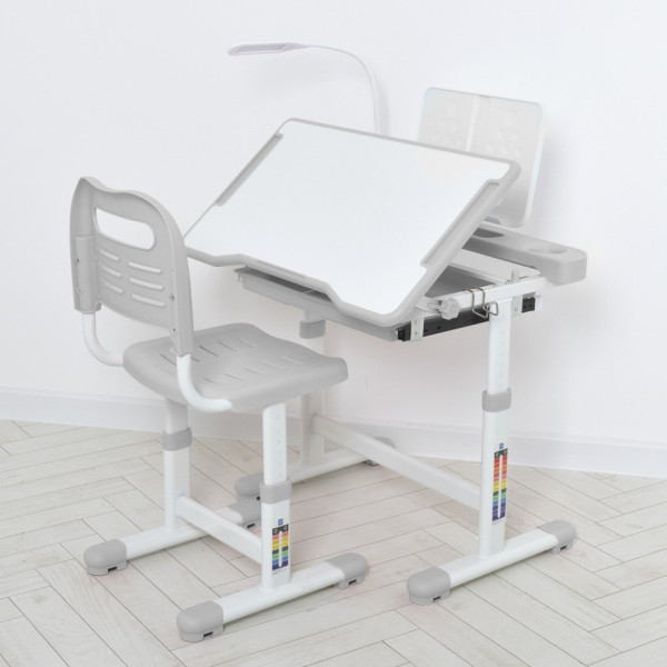 Парта M 5068-11 підставка для книги, лампа, сірий (M 5068-11)