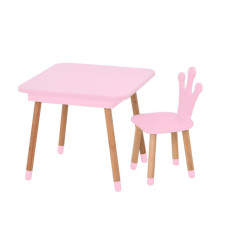 Столик зі стільцем "Корона" 09-025R-BOX з ящиком, рожевий (09-025R-BOX)