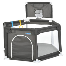 Дитячий манеж MR 1340-G, сірий, з баскетбольним кільцем (MR 1340-G)