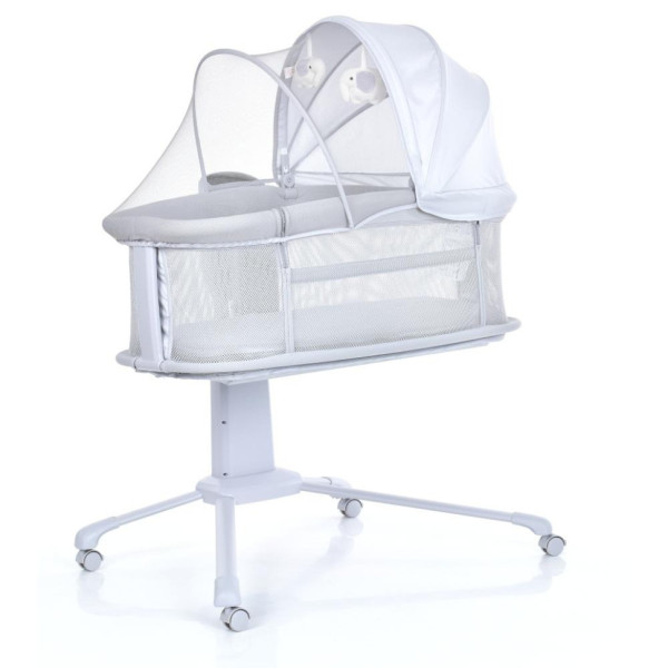 Дитяче ліжечко-люлька 3 в 1 Mastela 3328 приставна, музика, таймер, москітна сітка, білий (3328)