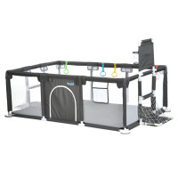 Дитячий манеж MR 1338-G, сірий, з баскетбольним кільцем (MR 1338-G)