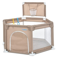 Детский манеж MR 1340-BG, бежевый, с баскетбольным кольцом(MR 1340-BG)
